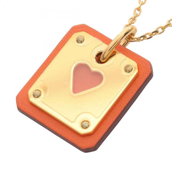 Hermes Hermès Asdecour PM Necklace Gold-Plated Swift Leather Women's Gold...